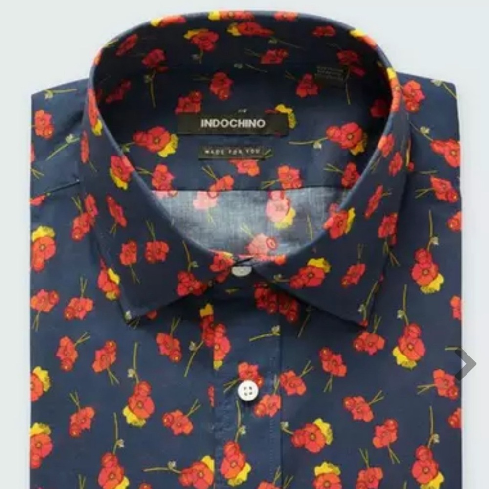 Men’s Indochino Langford Floral Print Navy Shirt